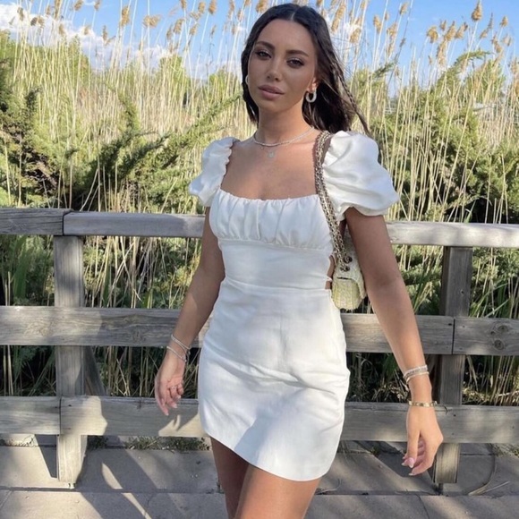 Zara White Openwork Embroidered Dress - Picture 8 of 17